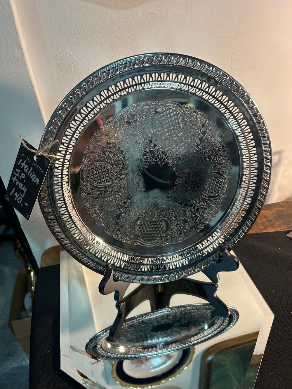 Gorgeous Italian silver plate 12 inch serving plate Serving Platter